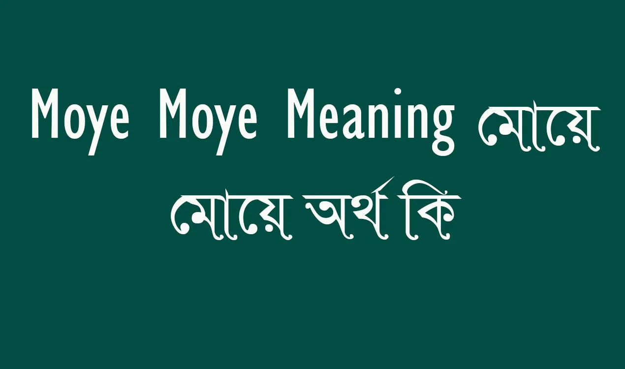 Moye Moye meaning মোয়ে মোয়ে অর্থ কি