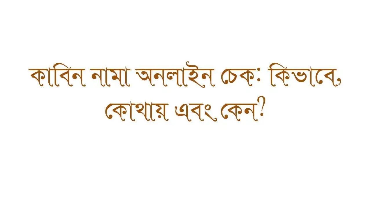 কাবিন নামা অনলাইন চেক: কিভাবে, কোথায় এবং কেন?